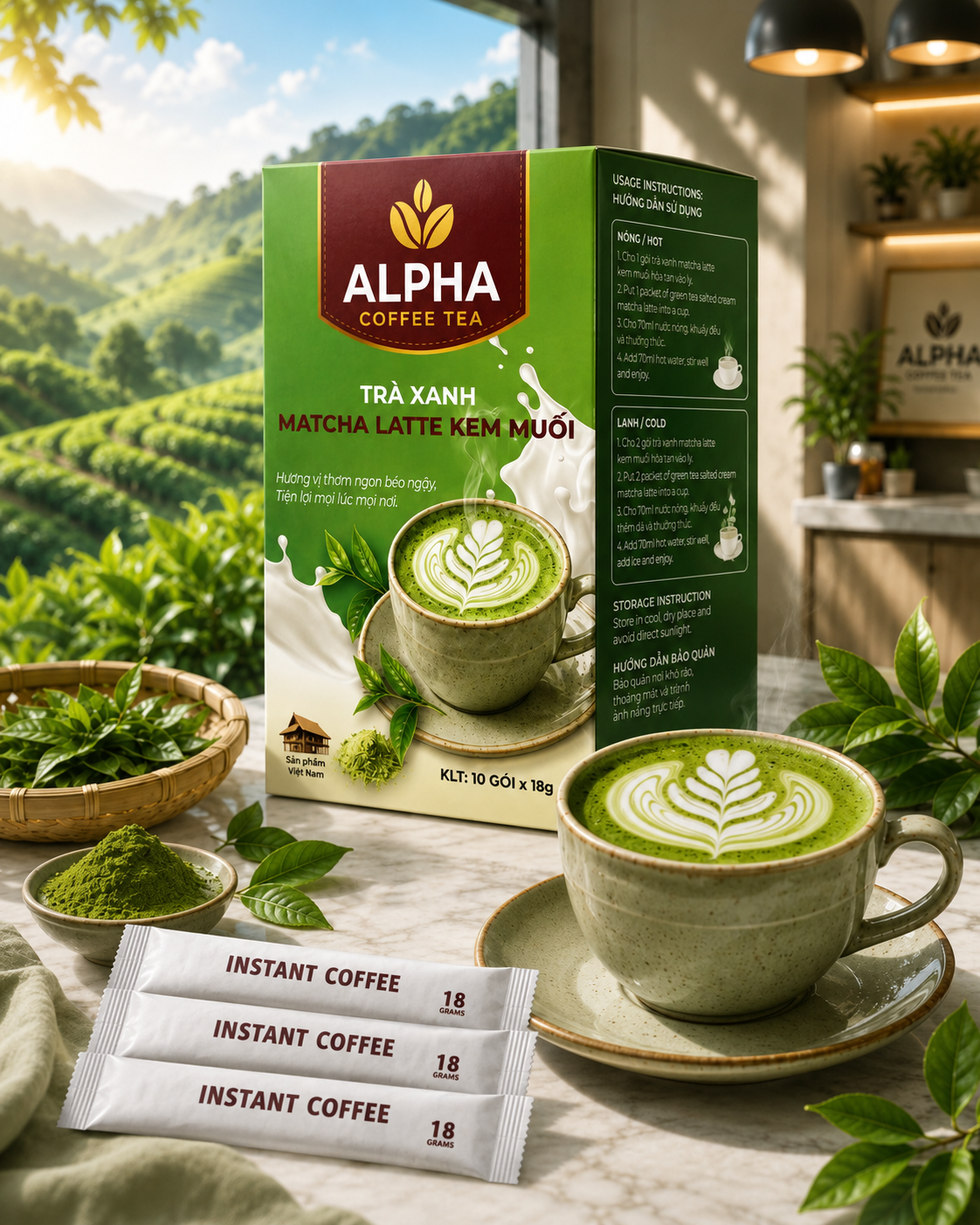Matcha latte kem muối (10 gói x 18g)