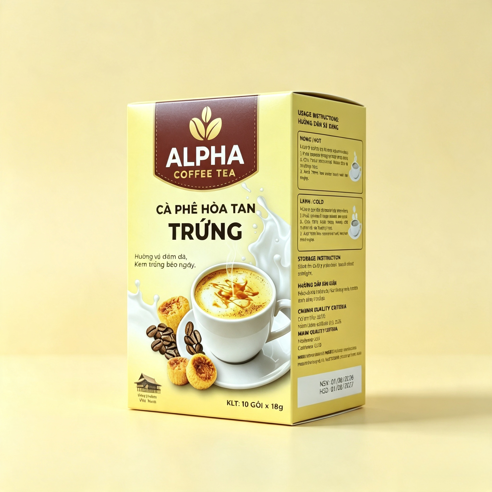Cà phê hoà tan trứng (10 gói x 18g )
